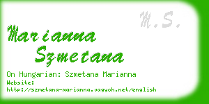 marianna szmetana business card